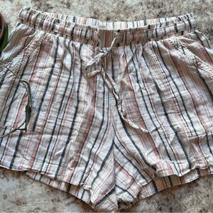 Knox Rose Women's Striped Shorts in Pink and Blue